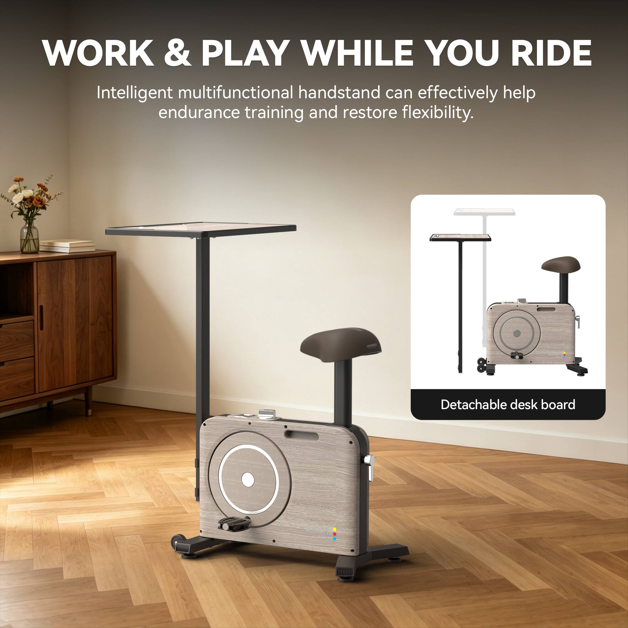 WORK & PLAY WHILE YOU RIDE

Intelligent multifunctional handstand can effectively help endurance training and restore flexibility.

Detachable desk board