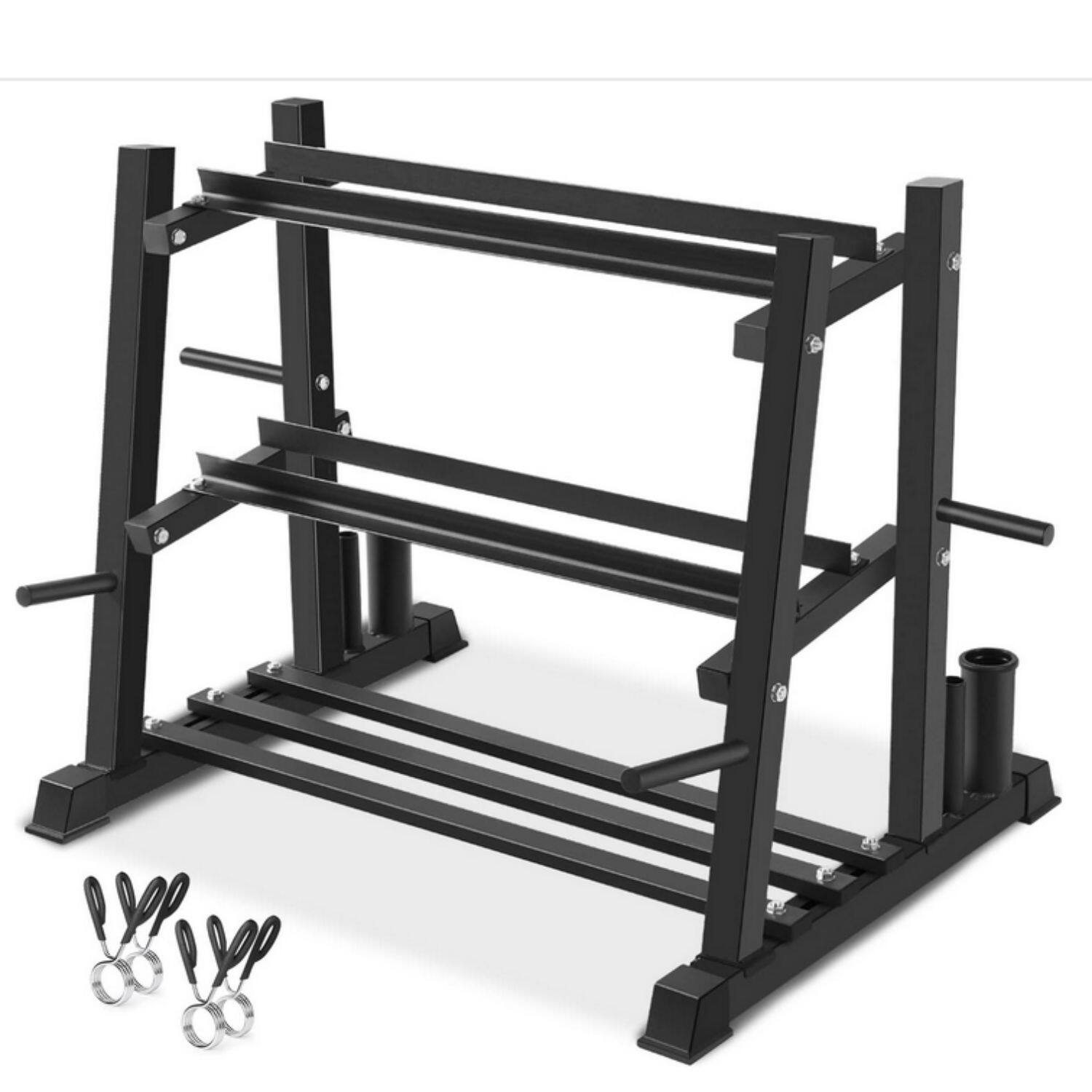 Alt View 1. KERDOM - 3-Tier Dumbbell Weights Rack for Home Gym, Kettlebell and Weight Plates Storage 1100lbs Capacity Barbell Organizer Rack - Black.
