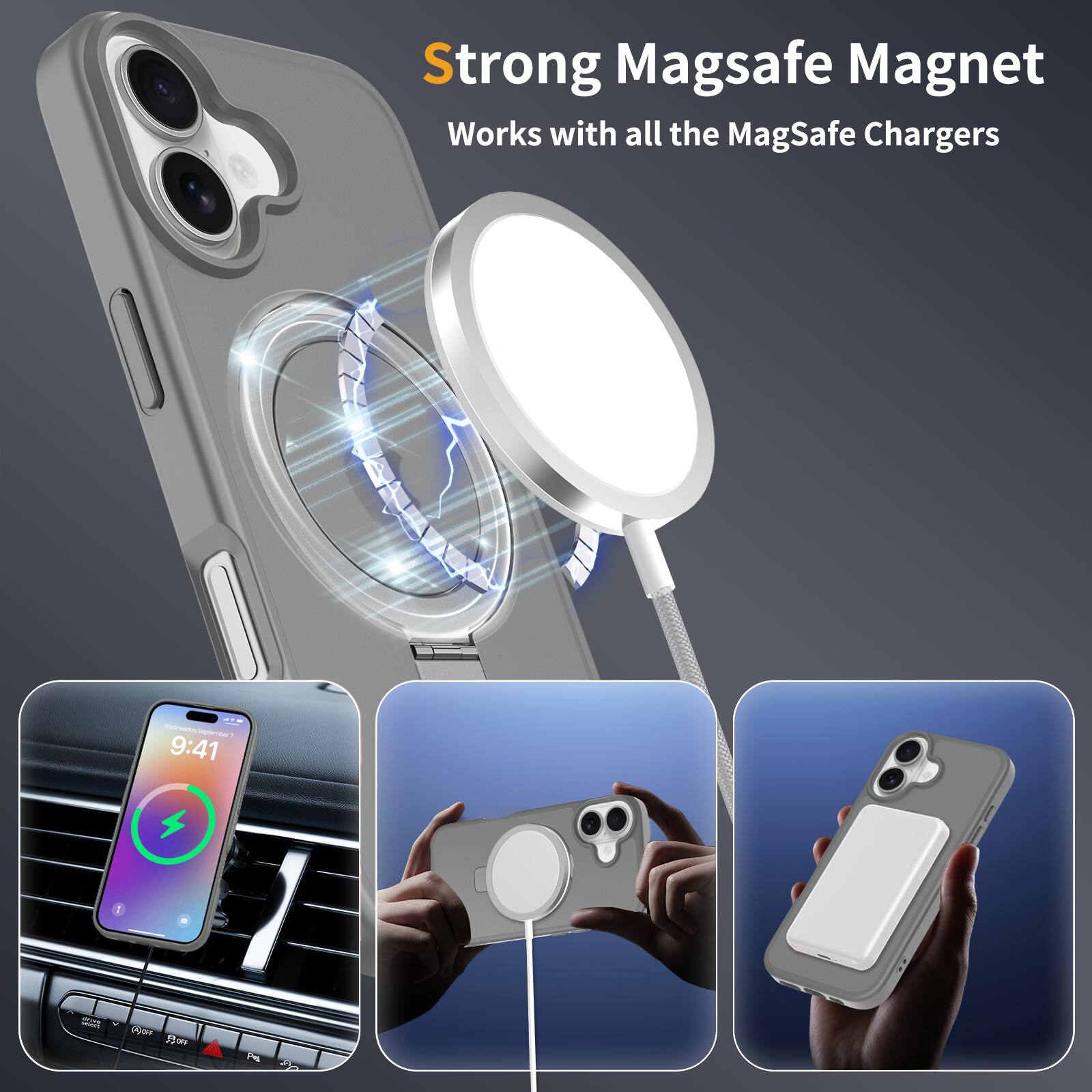 Strong MagSafe Magnet  
Works with all the MagSafe Chargers