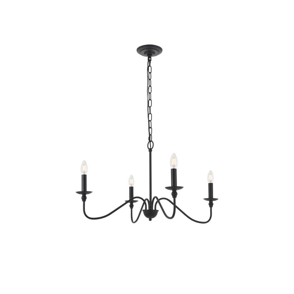 Alt View 7. Living District - Rohan 4 light Matte Black Pendant - Matte Black.