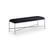Front. Meridian Furniture - Valley Black Chenille Fabric Bench - Black.