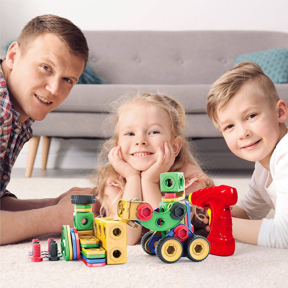 Alt View 1. PicassoTiles - Picassotiles 105 PC Construction Building Engineering Set, STEM Toy, Learning Toy for Kids Ages 3+.