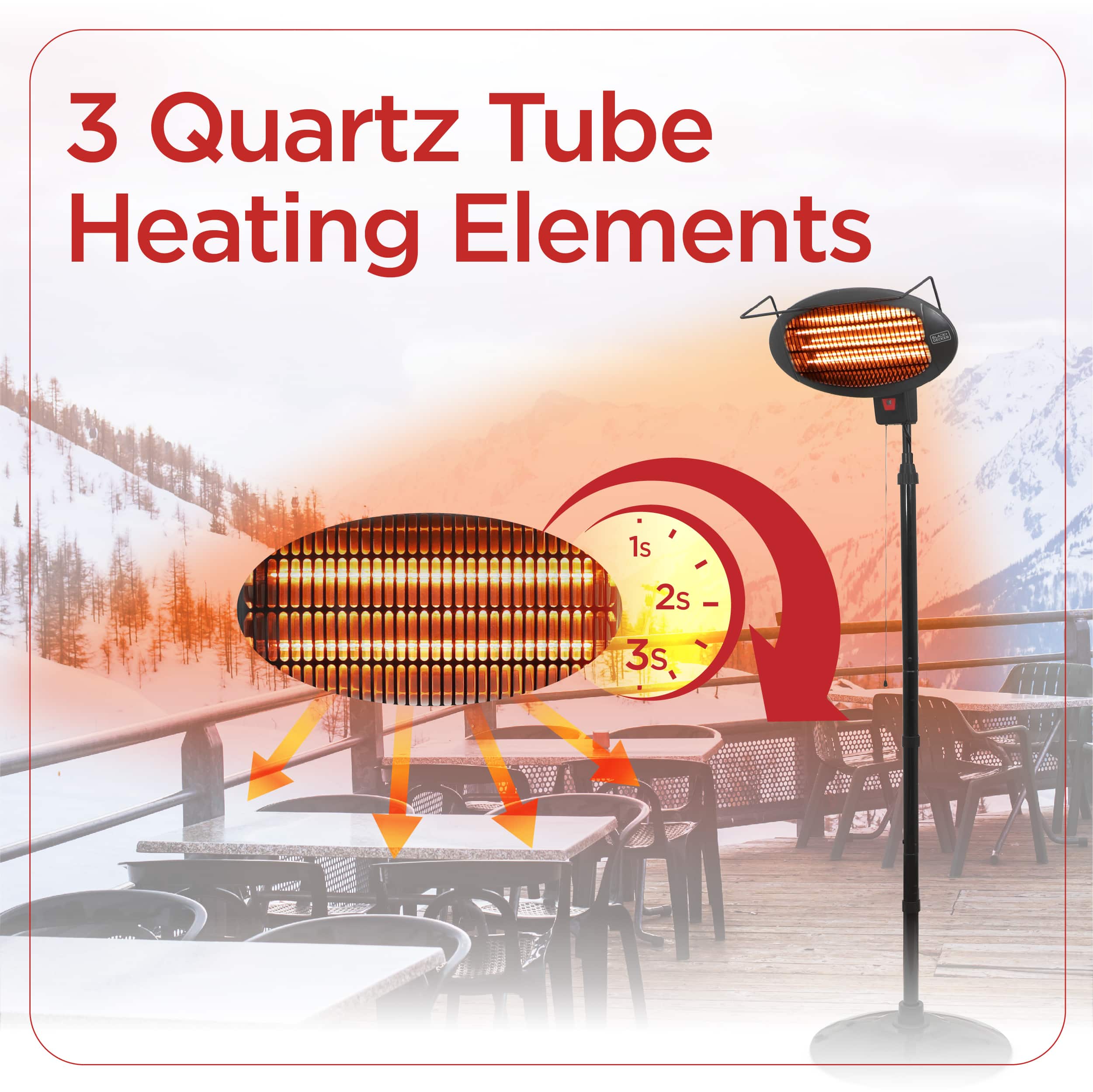 3 Quartz Tube Heating Elements 1s 2s - 3s