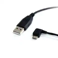 Front. Startech - 1 ft Micro USB Cable - A to Left Angle Micro B.