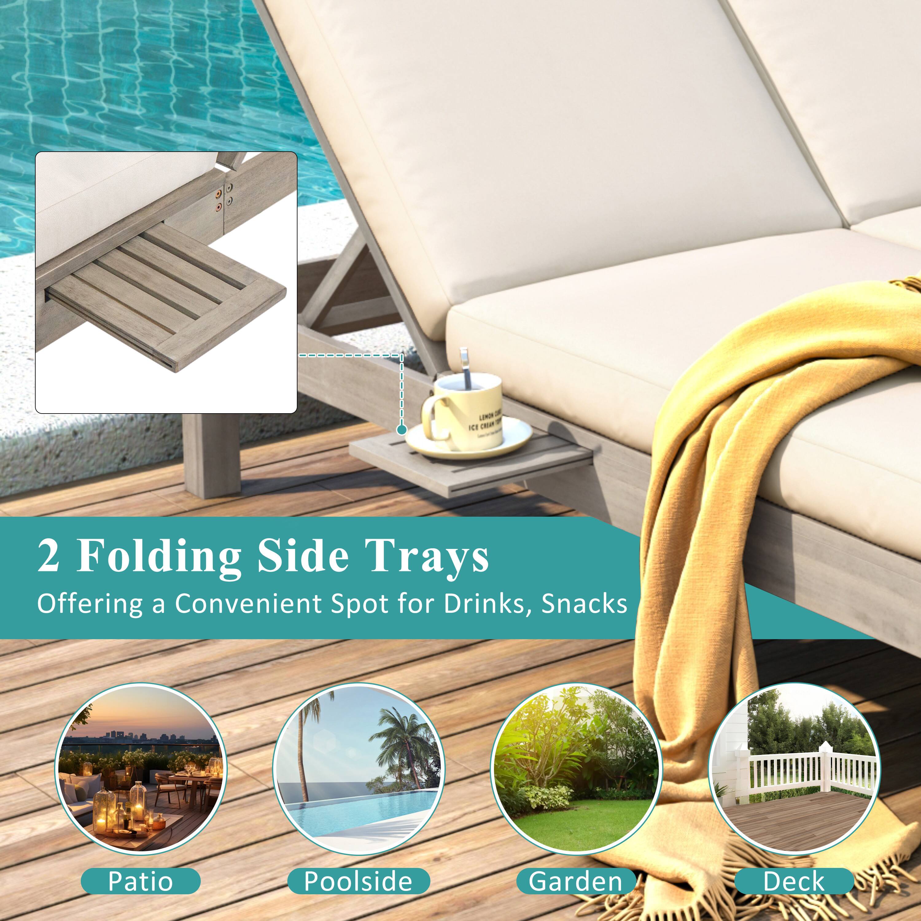 - LOI - mit - 2 Folding Side Trays Offering a Convenient Spot for Drinks, Snacks I Patio Poolside Garden Deck

2 Folding Side Trays  
Offering a Convenient Spot for Drinks, Snacks

Patio  
Poolside  
Garden  
Deck