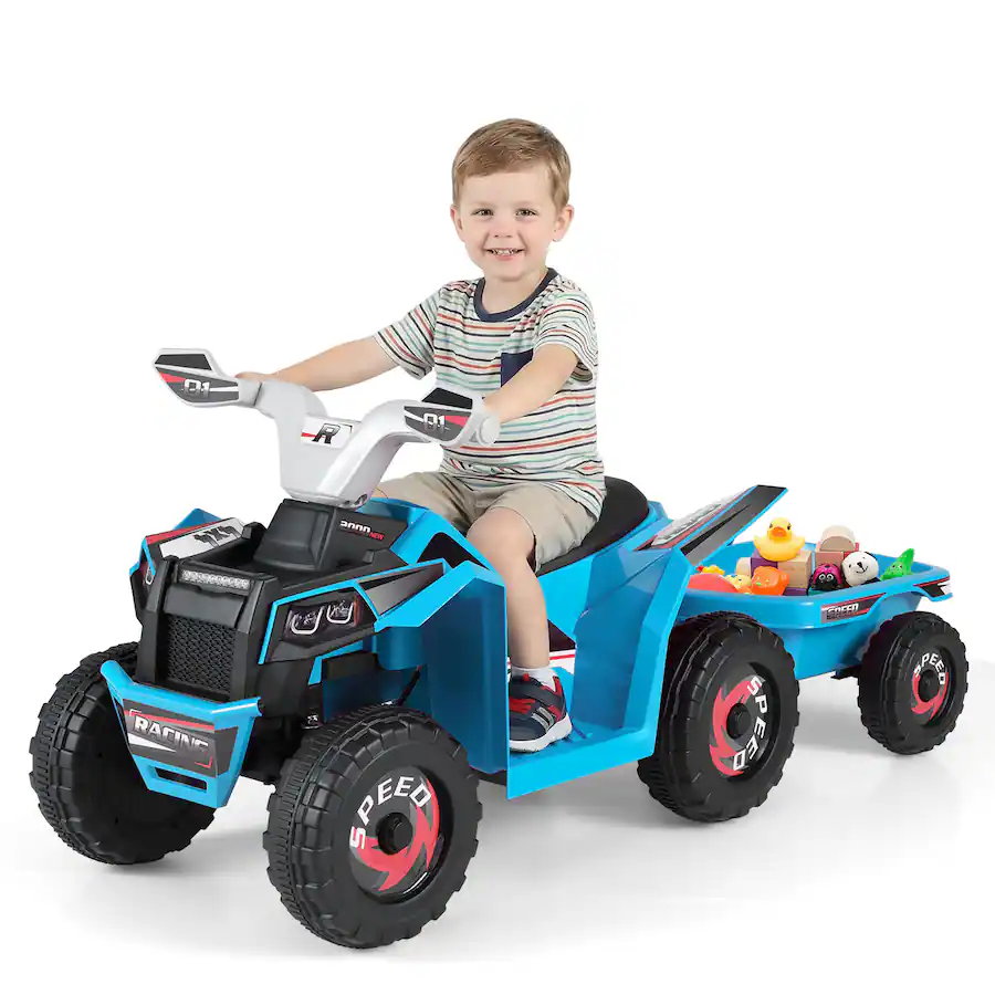 Gymax Kids Electric ATV Car 6V Battery Powered Ride on Toy w/Removable ...