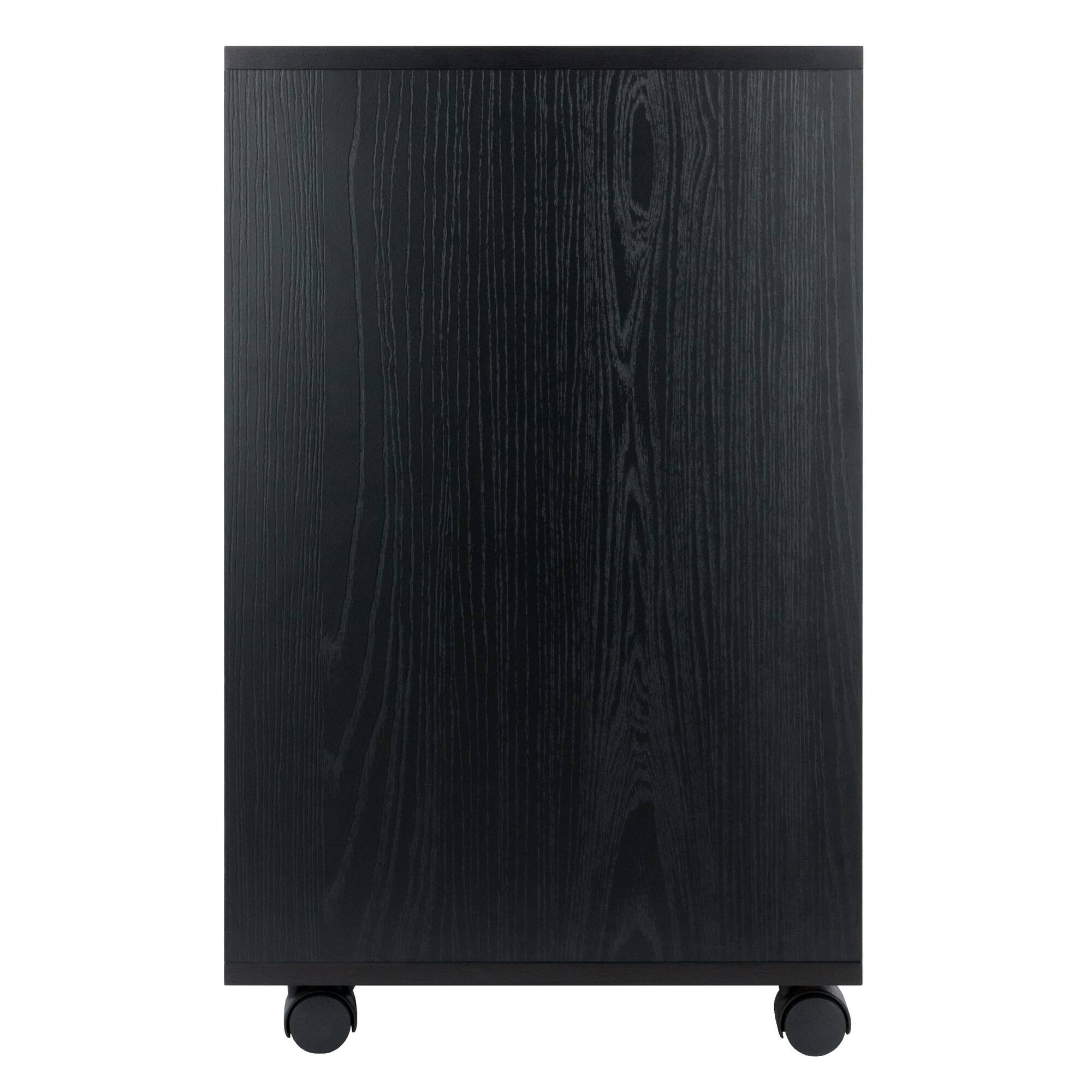 Alt View 6. Winsome Wood - Halifax Bins & Drawers Storage Mobile Cabinet - Black.