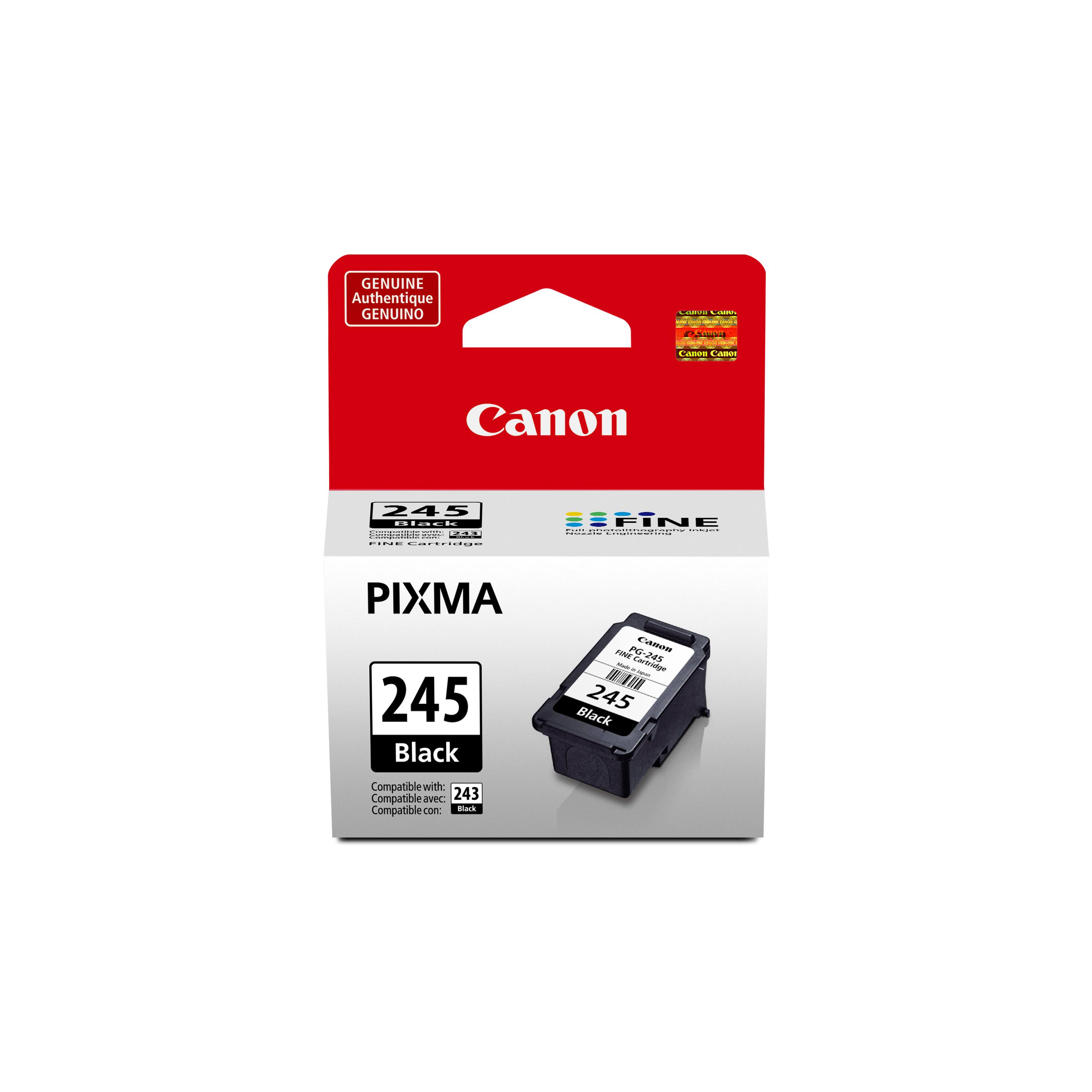 GENUINE Authentique GENUINO - Canon 245 Biech 0 MO CIdE Crrtuo FINE 1l0300 AIN PIXMA 245 Black PNE PG-2 ~ Fn N atar 245 Black Compatible with Compatible aVeC 243 Compatible O dars