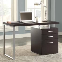 Tiramisubest - 3-drawer Reversible Office Computer Desk - Cappuccino