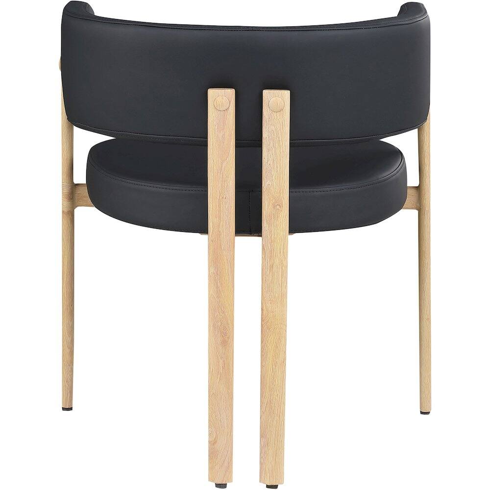 Alt View 1. Meridian Furniture - Gideon Black Vegan Leather Dining Chair, Set of 2 - Black.