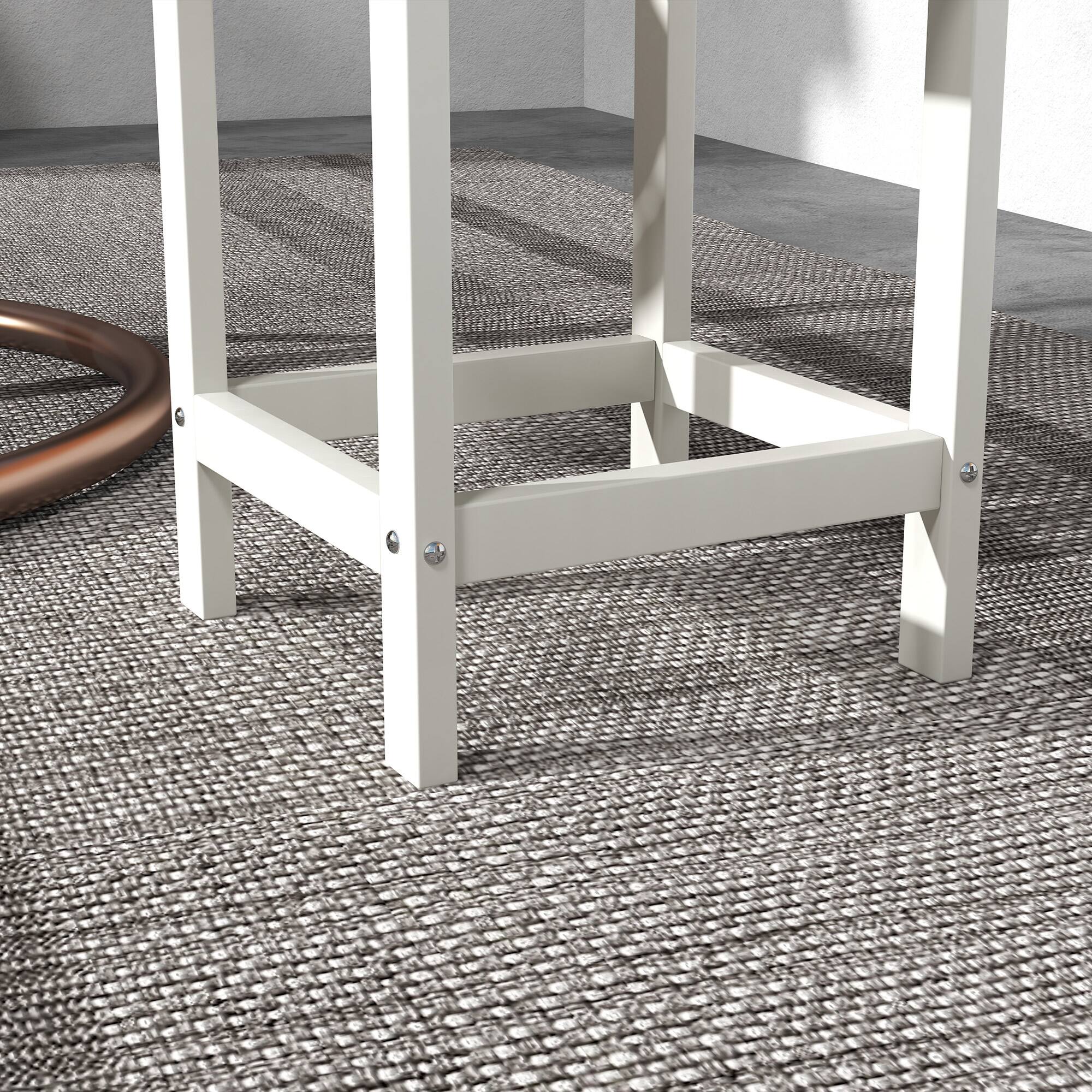 Alt View 8. Outsunny - Adirondack Side Table, Square Patio End Table, Weather Resistant 15" Outdoor HDPE Table for Porch, Pool, Balcony - White.