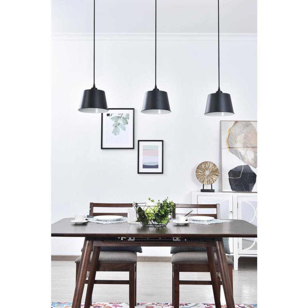 Left. Living District - Nota 3 light black Pendant - Black.