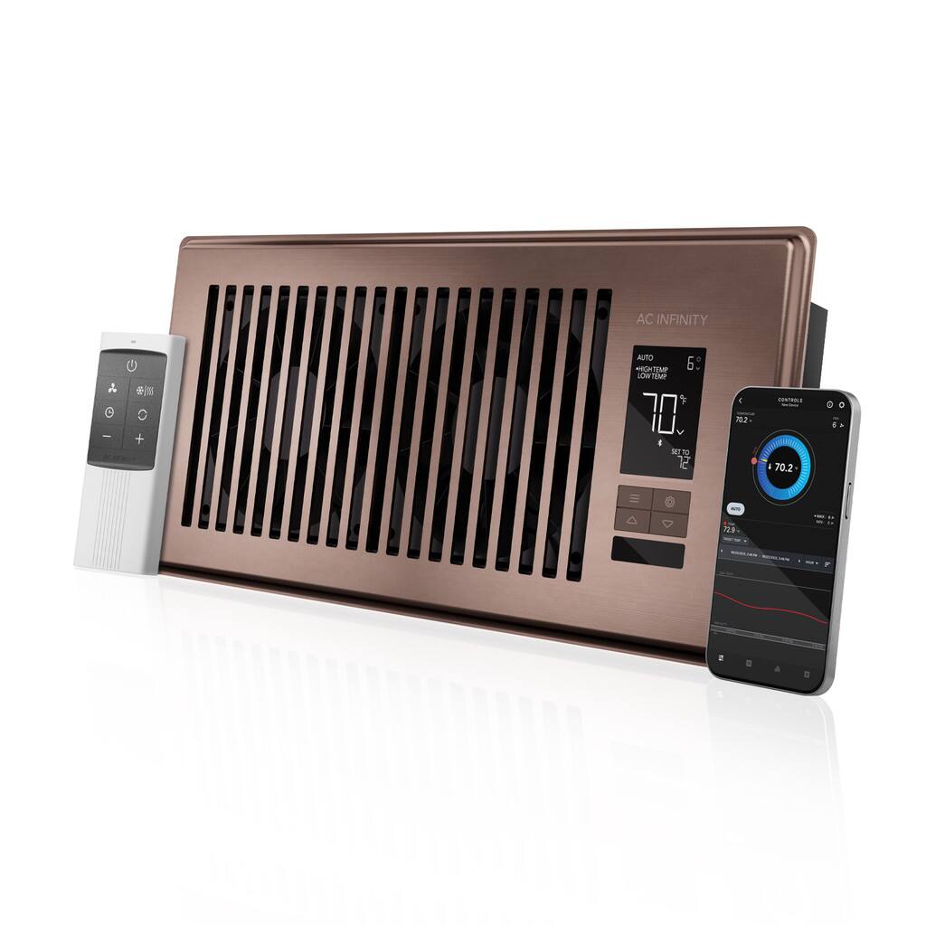 AC Infinity - Plug-in Smart Register Fan with Adaptive Control, 4 in. x 10 in. - Bronze