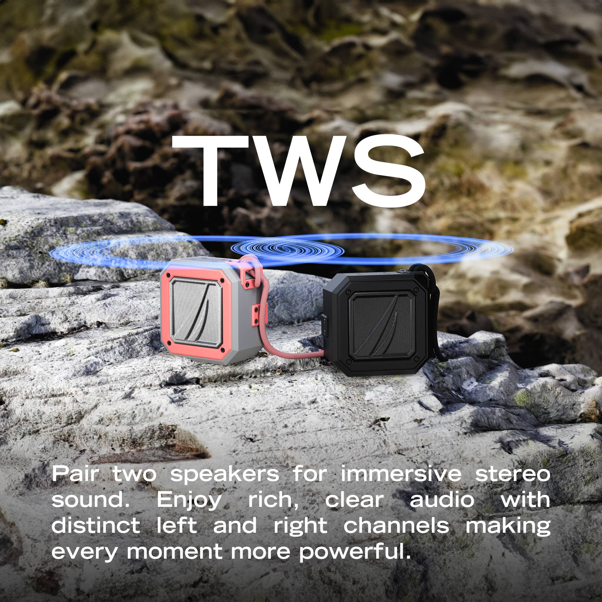 TWS

Pair two speakers for immersive stereo sound. Enjoy rich, clear audio with distinct left and right channels making every moment more powerful.