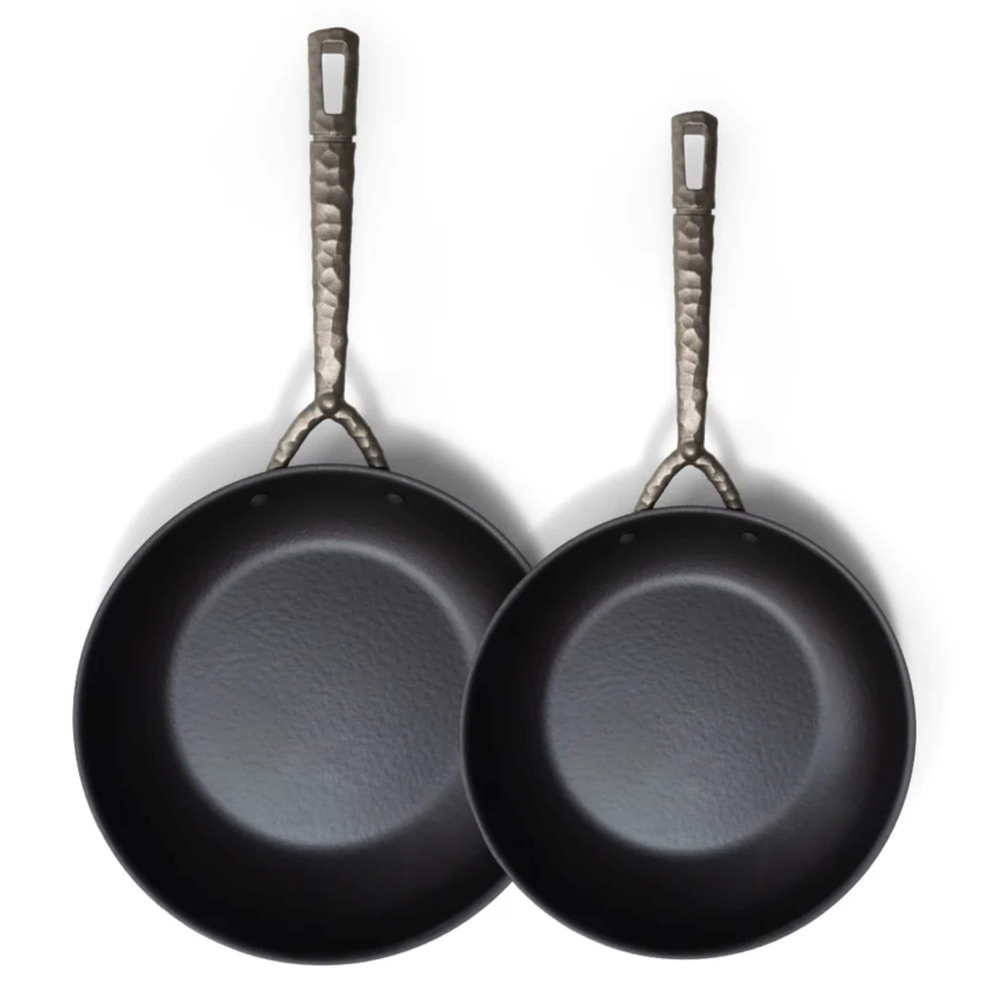 Front. Alva - Alva Artist Carbon Steel Frying Pan 2-Piece Set - Pre-Seasoned, Oven Safe and Toxin-Free Cookware - Blue.