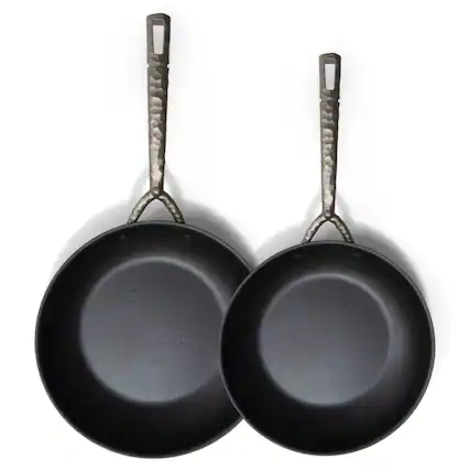 Front. Alva - Alva Artist Carbon Steel Frying Pan 2-Piece Set - Pre-Seasoned, Oven Safe and Toxin-Free Cookware - Blue.