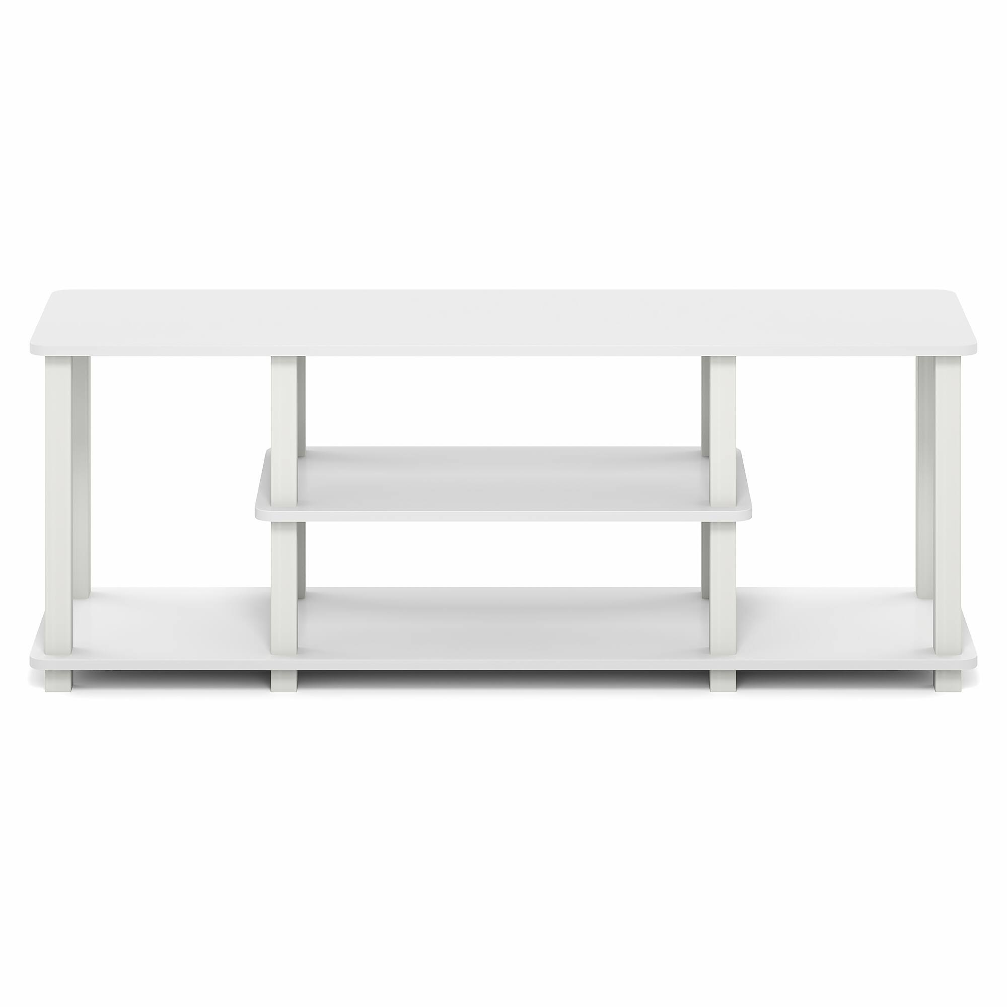 Alt View 5. Furinno - TURN-S-TUBE TV Stand, 3D Entertainment Center with Open Shelf, TV Console for TV up to 50 Inch, for Living Room, Bedroom - White/White.
