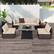 Alt View 1. Costway - 7 PCS Patio Furniture Set with 35" Propane Gas Fire Pit Table & Waterproof Cover - Brown.