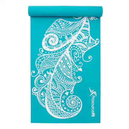 Front. ProsourceFit - ProsourceFit Printed Yoga Mat - Blue.