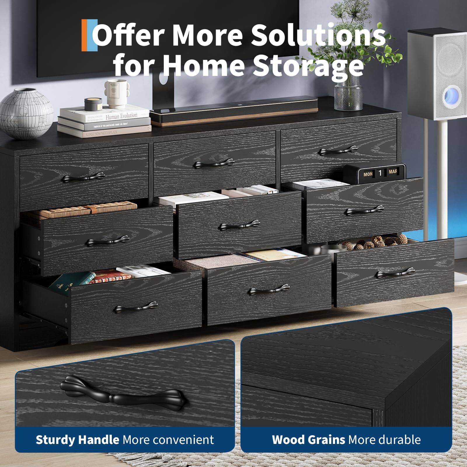 I Offer More Solutions for Home Storage

- Sturdy Handle More convenient
- Wood Grains More durable