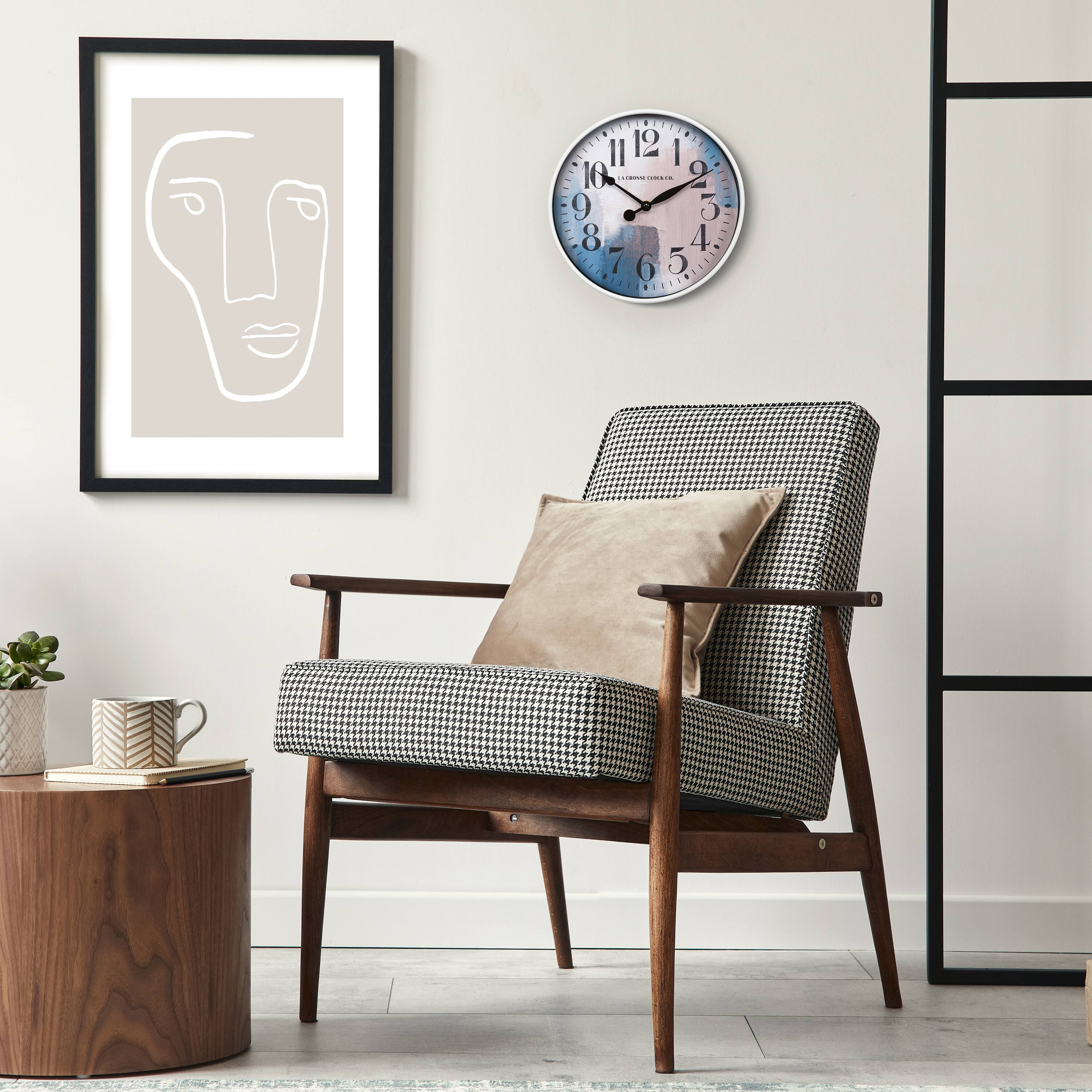 Alt View 4. La Crosse Clock Co. - 10.8 inch Brushstroke Analog Quartz Wall Clock - Multicolor.