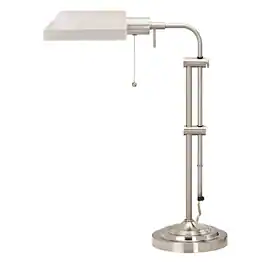 Manhattan Lane - Metal Rectangular Desk Lamp with Adjustable Pole - Silver