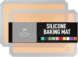 Zulay Kitchen - 16.5"x11.6" 2-Pack Silicone Baking Mat - Reusable Nonstick Baking Sheet - Light Gray