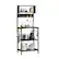 Alt View 14. Bestier - Kitchen Baker's Rack with Hutch and 8 Side Hooks - Black.