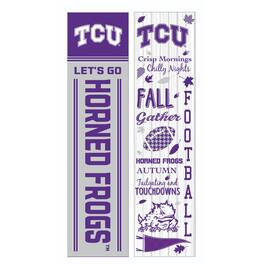 Evergreen Enterprises - TCU Horned Frogs 47" Double Sided Fall Leaner Fan Sign - Multicolor