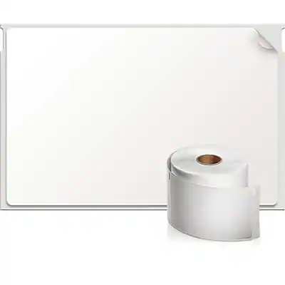 Front. DYMO - LabelWriter 1763982 Polypropylene Shipping Labels, 2-5/16" x 4", Black on White, 250 Labels/Roll (1763982) - Black On White.