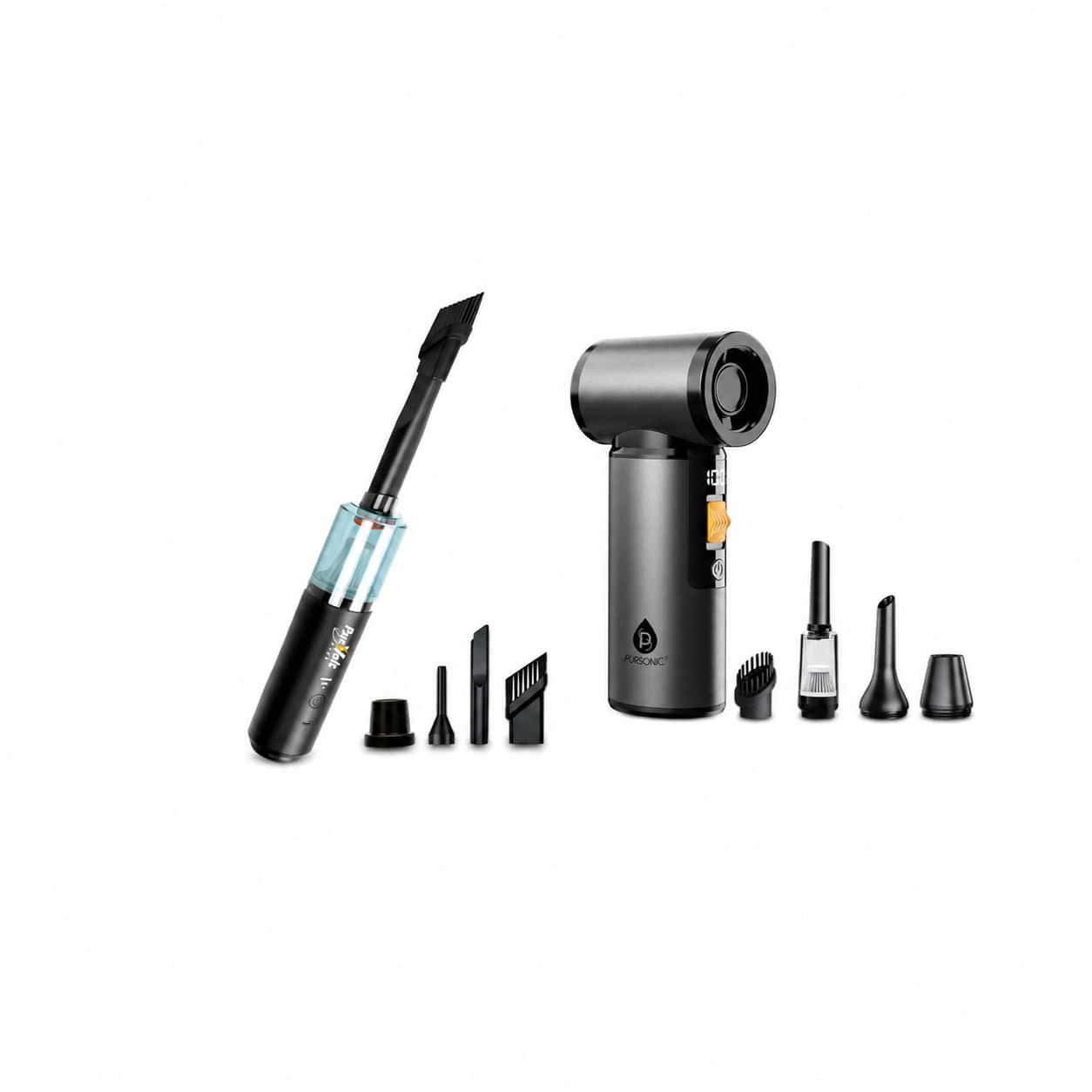 Pursonic - Complete Portable Cleaning Bundle – Turbo Air Blower & Vacuum + 2-in-1 Mini Wireless Vacuum Cleaner & Air Duste
