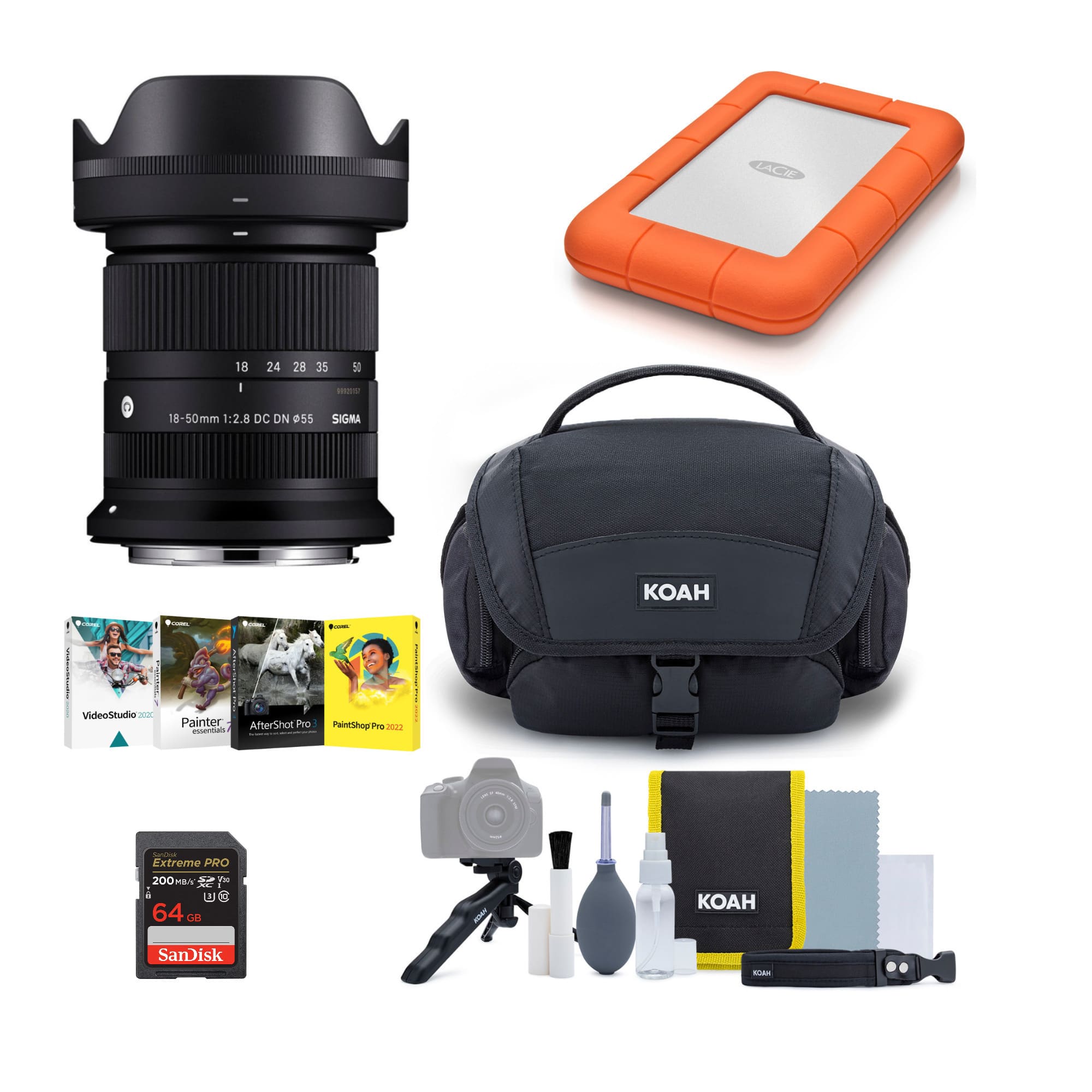 Sigma - 18-50mm F2.8 DC DN Contemporary Lens, Canon RF Mount Accessories Bundle