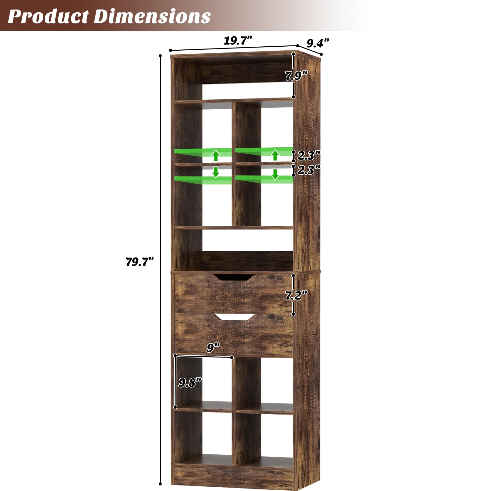 Product Dimensions: 19.7" x 9.4" x 7.9" x 12.3" x 12.3" x 79.7" x 7.2" x 9" x 9.8"