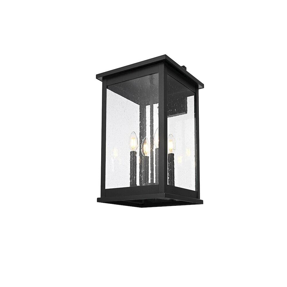 Left. Elegant Lighting - Ringgold 11 Inch Outdoor Wall Sconce In Black - Black.
