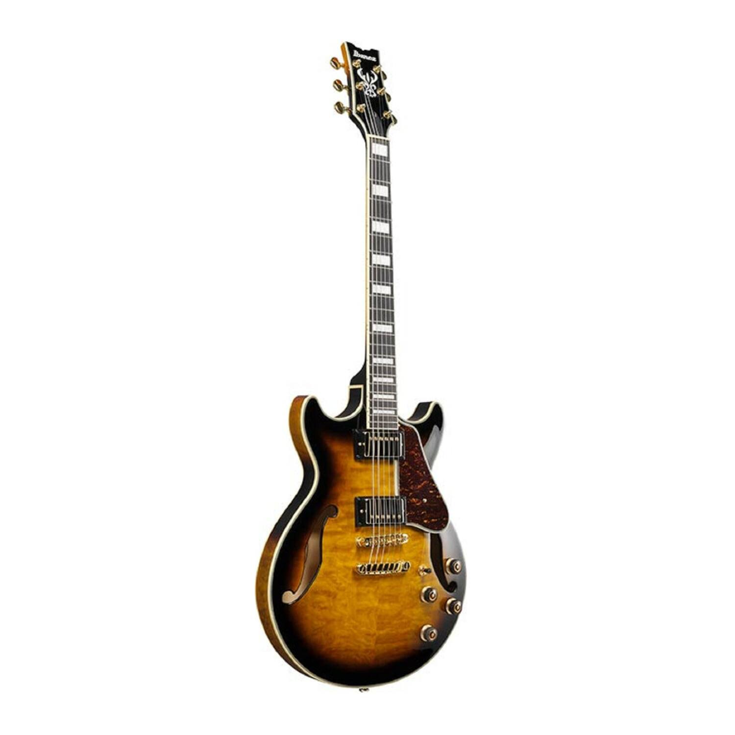 Left. Ibanez - Ibanez AM Artcore Expressionist 6-String Electric Guitar (AntiqueYellowSunburst).