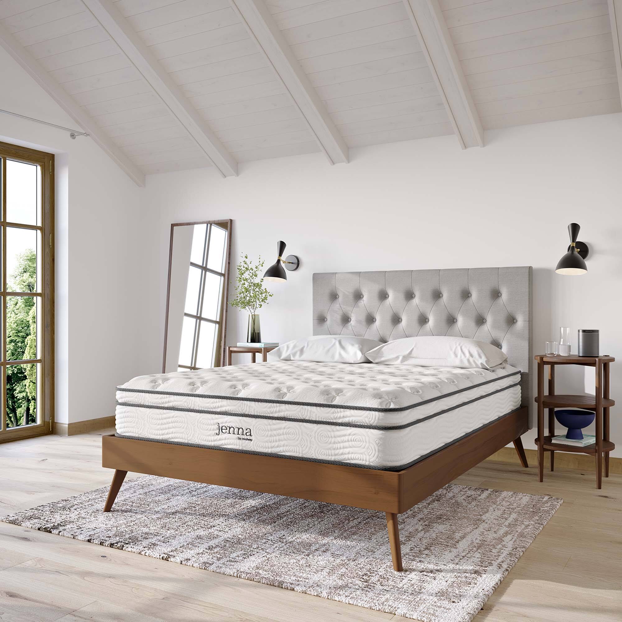 Alt View 6. Modway - Jenna 10" Innerspring and Foam California King Mattress by Modway - White.