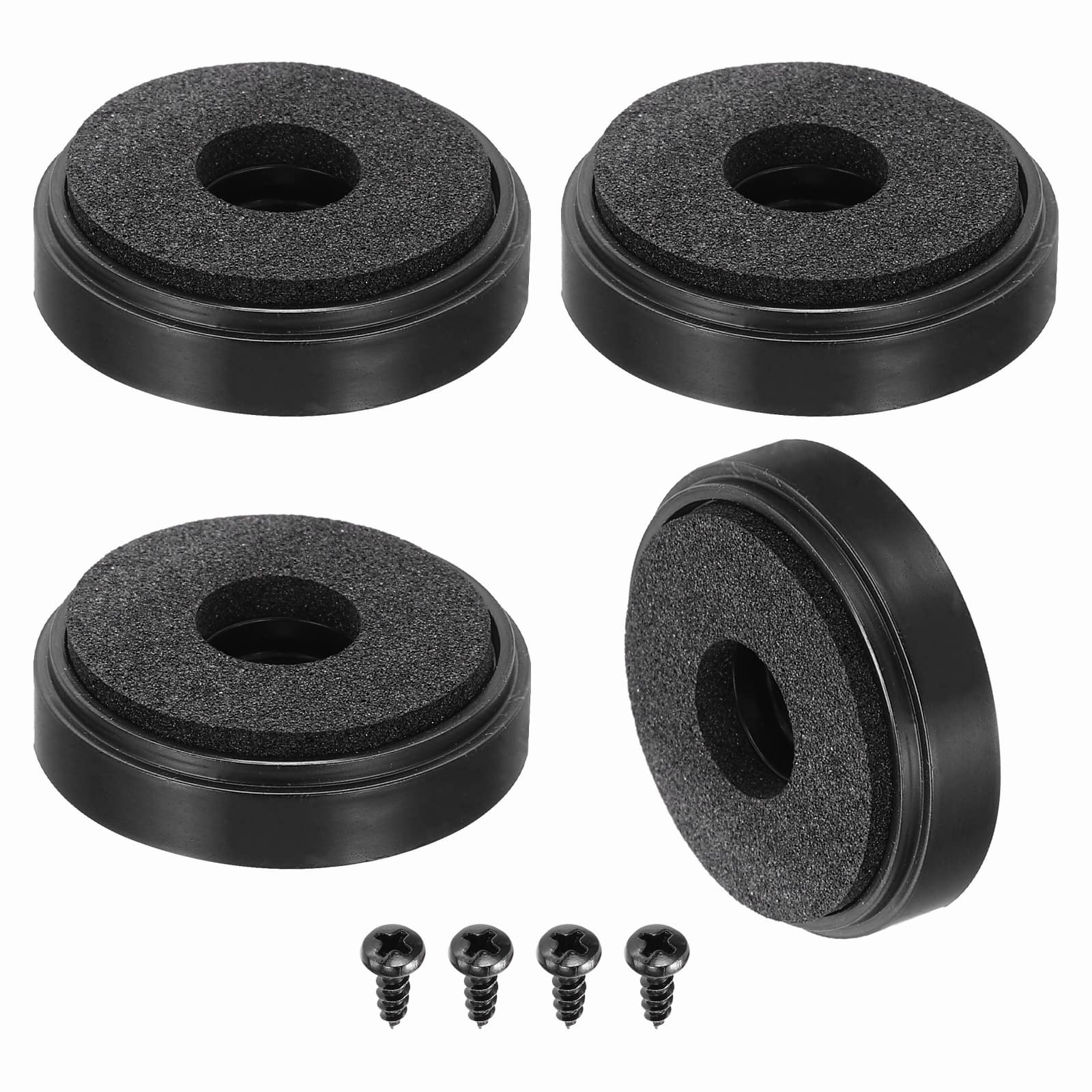 Unique Bargains - 4pcs 30mmx8mm Speaker Isolation Feet, Anti-Vibration Foam Pads for HiFi Home Theater Audio - Black