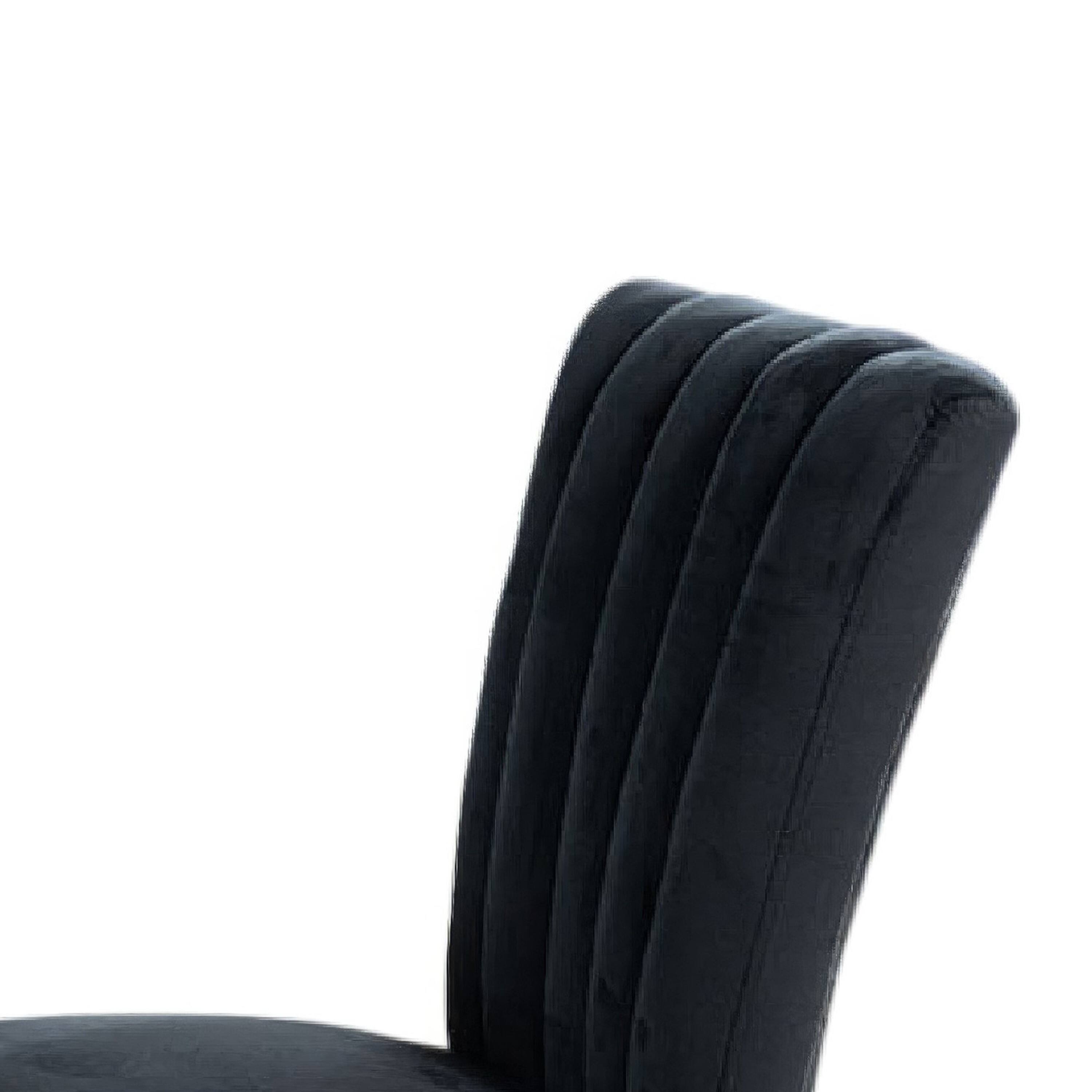 Back. Manhattan Lane - Sely Side Dining Chair Set of 2, Foam Fill Seat and Channeled Back, - Black.