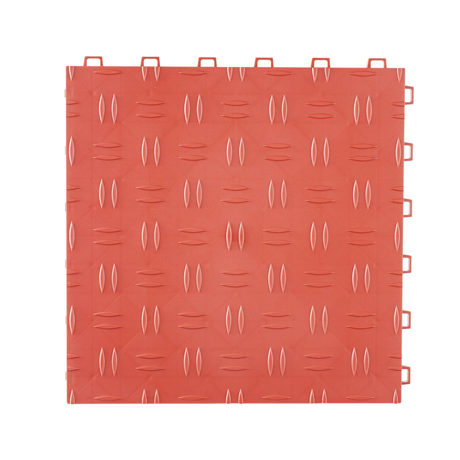 Alt View 5. VEVOR - Garage Tiles Interlocking, 12 x 12 x 0.53 inch 50 Pack Garage Floor Covering Tiles, Non-Slip Double-Sided Texture Garage - Red.