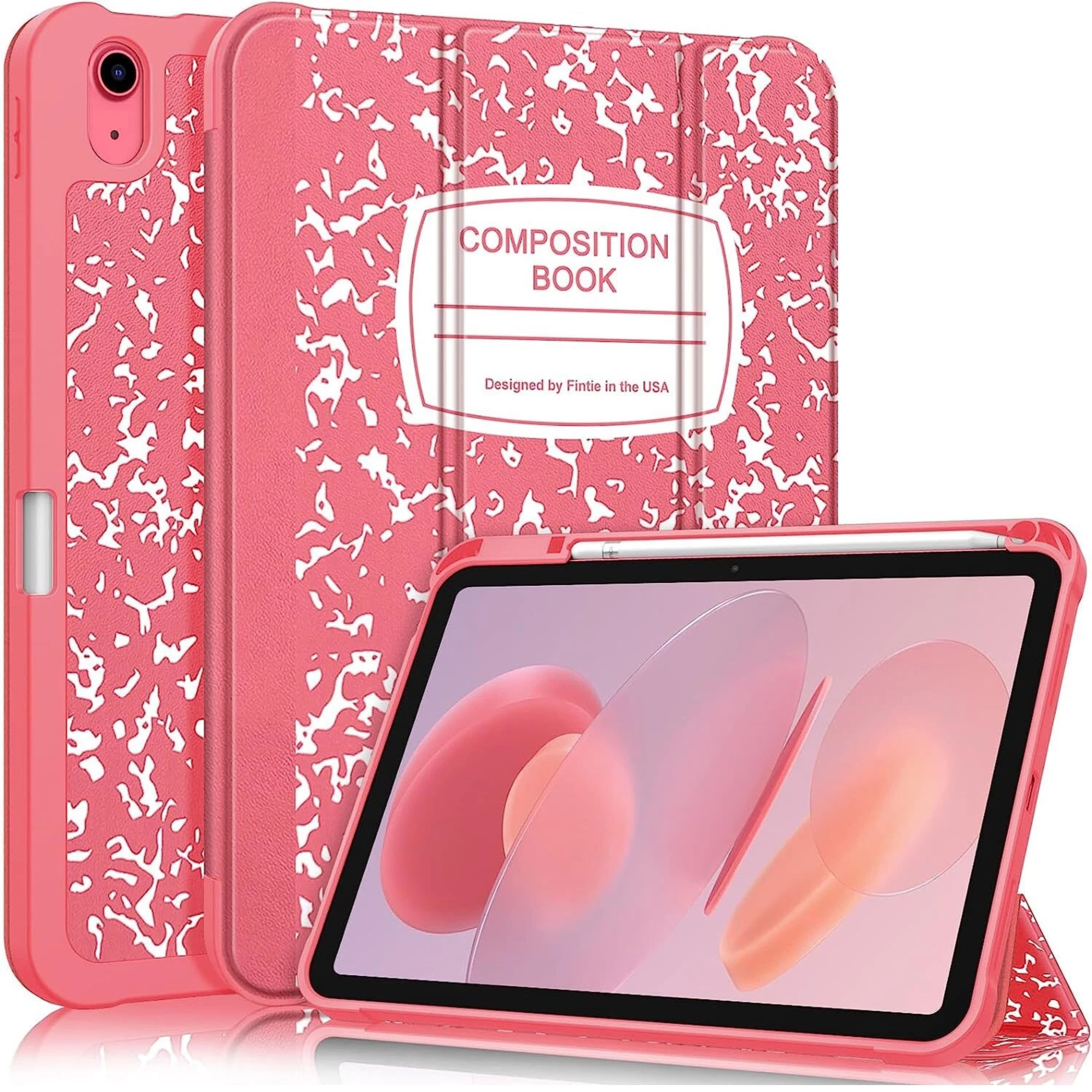 Kitcheniva - Slim Case For iPad A16 11th 11 Inch 2025 And iPad 10th 2022 Flexible TPU Cover Pink And White - Pink White