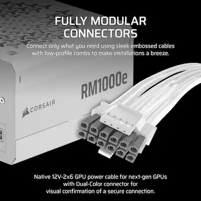 CORSAIR RMe Series RM1000e 80 PLUS Gold Fully Modular Low Noise CORSAIR RMe Series RM1000e 80 PLUS Gold Fully Modular Low Noise