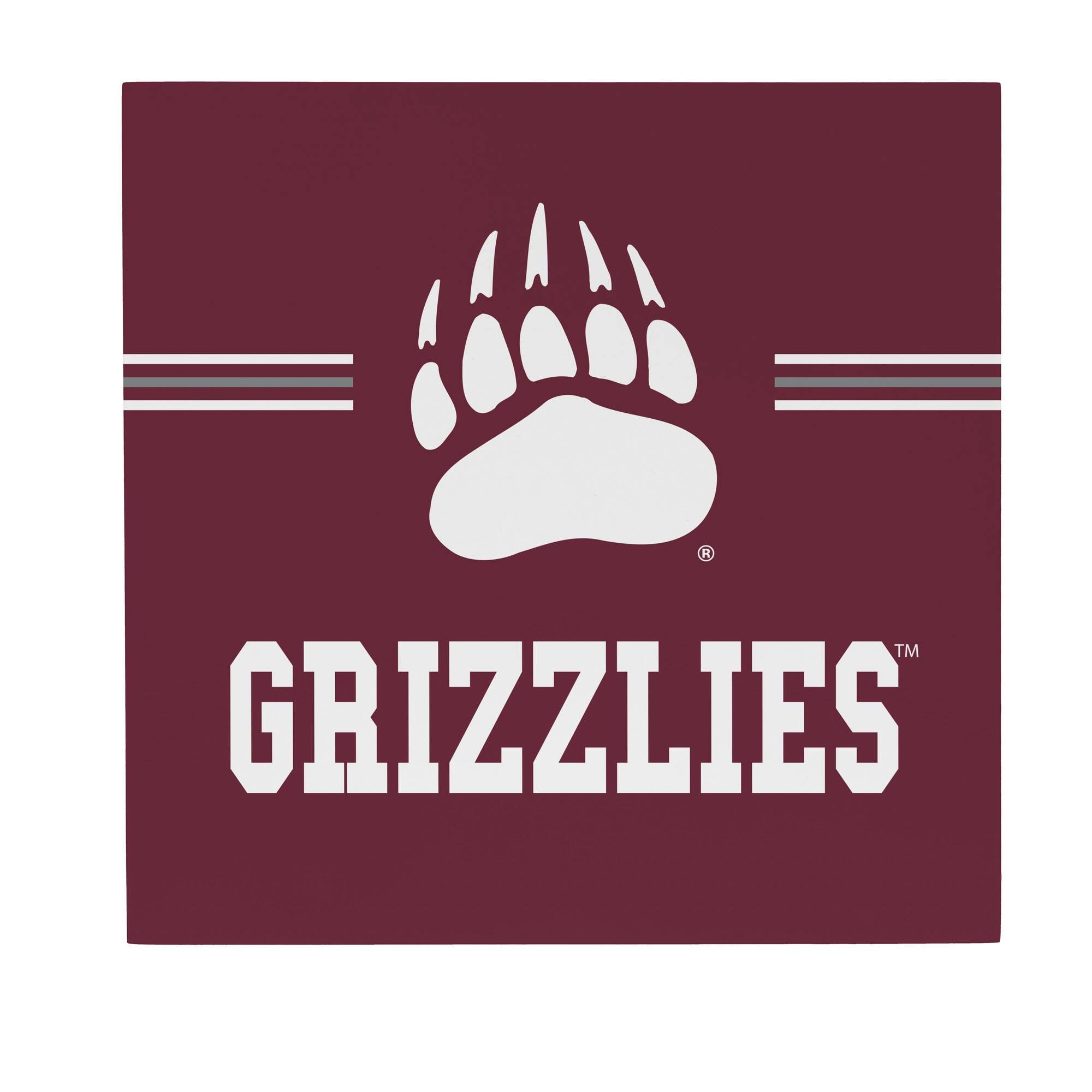Montana Grizzlies 12" x 12" Wood Wall Sign