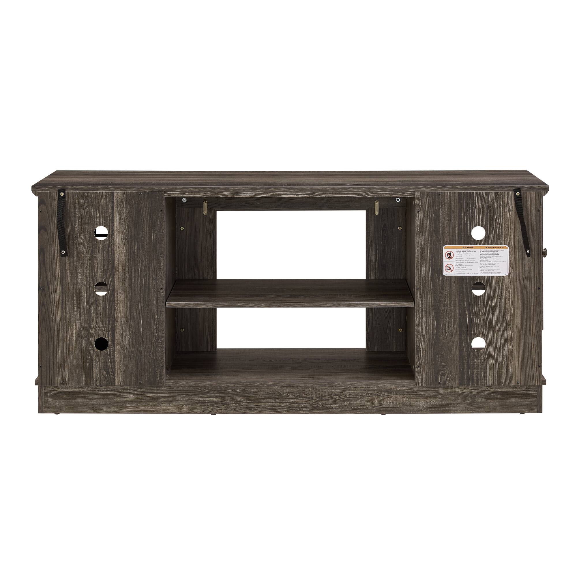 Alt View 9. GOODSILO - Modern Grey Entertainment TV Stand Console with Faux Stone Front and Adjustable Shelves Storage Cabinet - Grey.