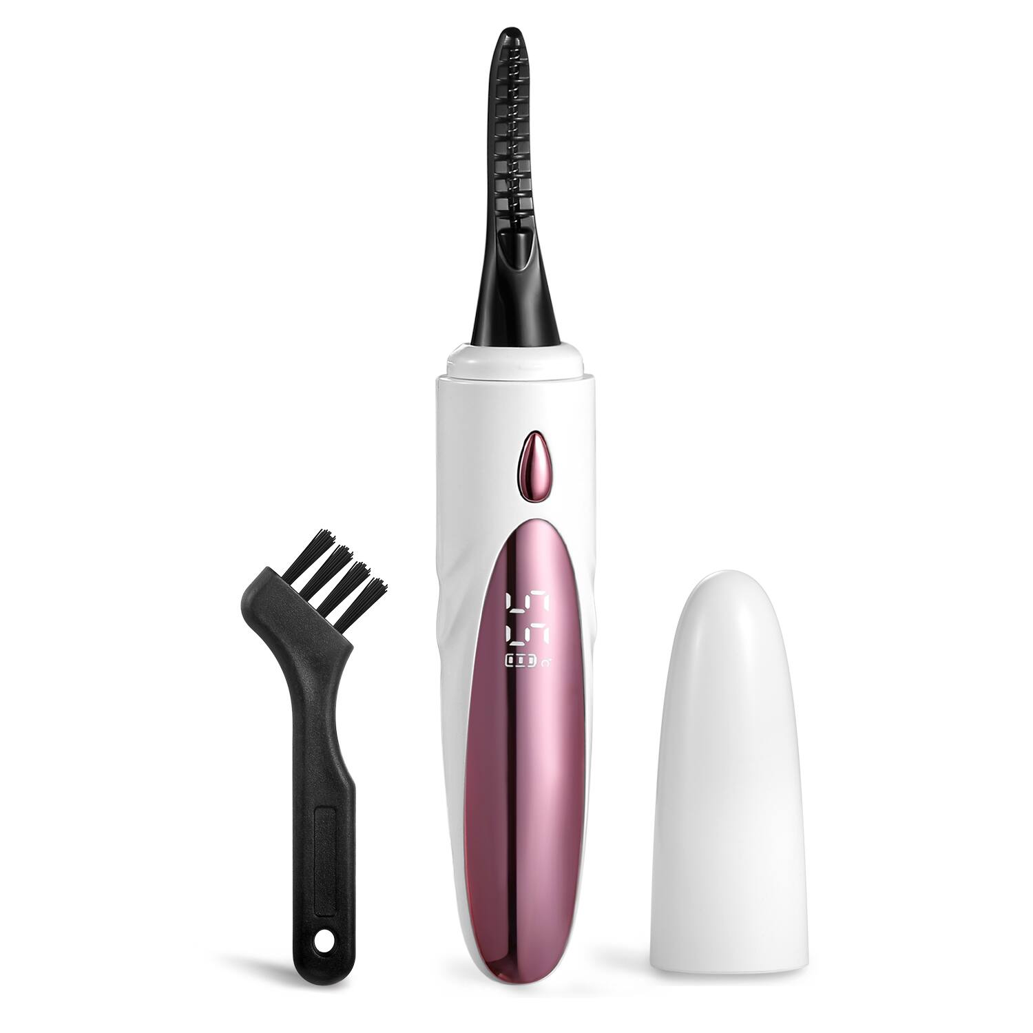 Alt View 1. HOM - Heated Eyelash Curler - USB Rechargeable Wand-Style Lash Curler - Black.