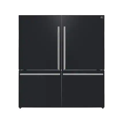 Front. Forno Appliances - Milano 34.4 Cu. Ft.Freestanding Dual Bottom Freezer Refrigerator - Black.