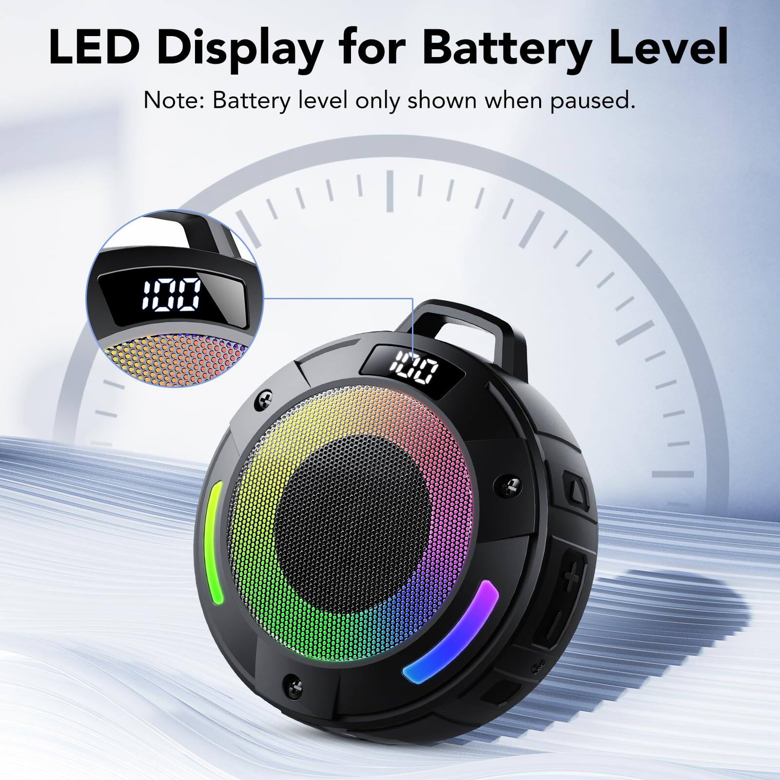 LED Display for Battery Level  
Note: Battery level only shown when paused.