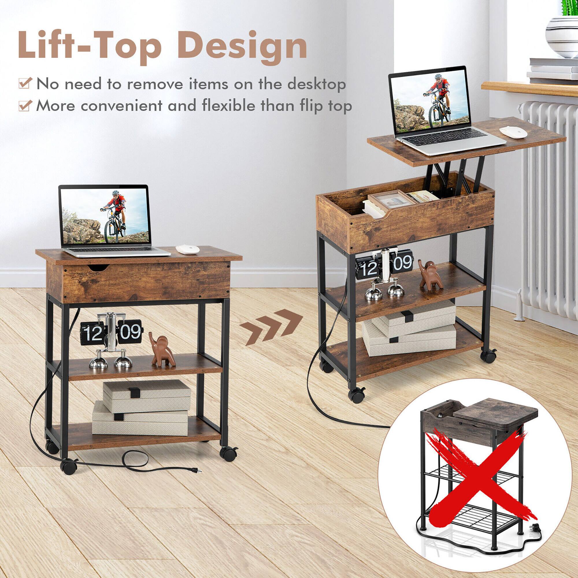 Lift-Top Design  
No need to remove items on the desktop  
More convenient and flexible than flip top