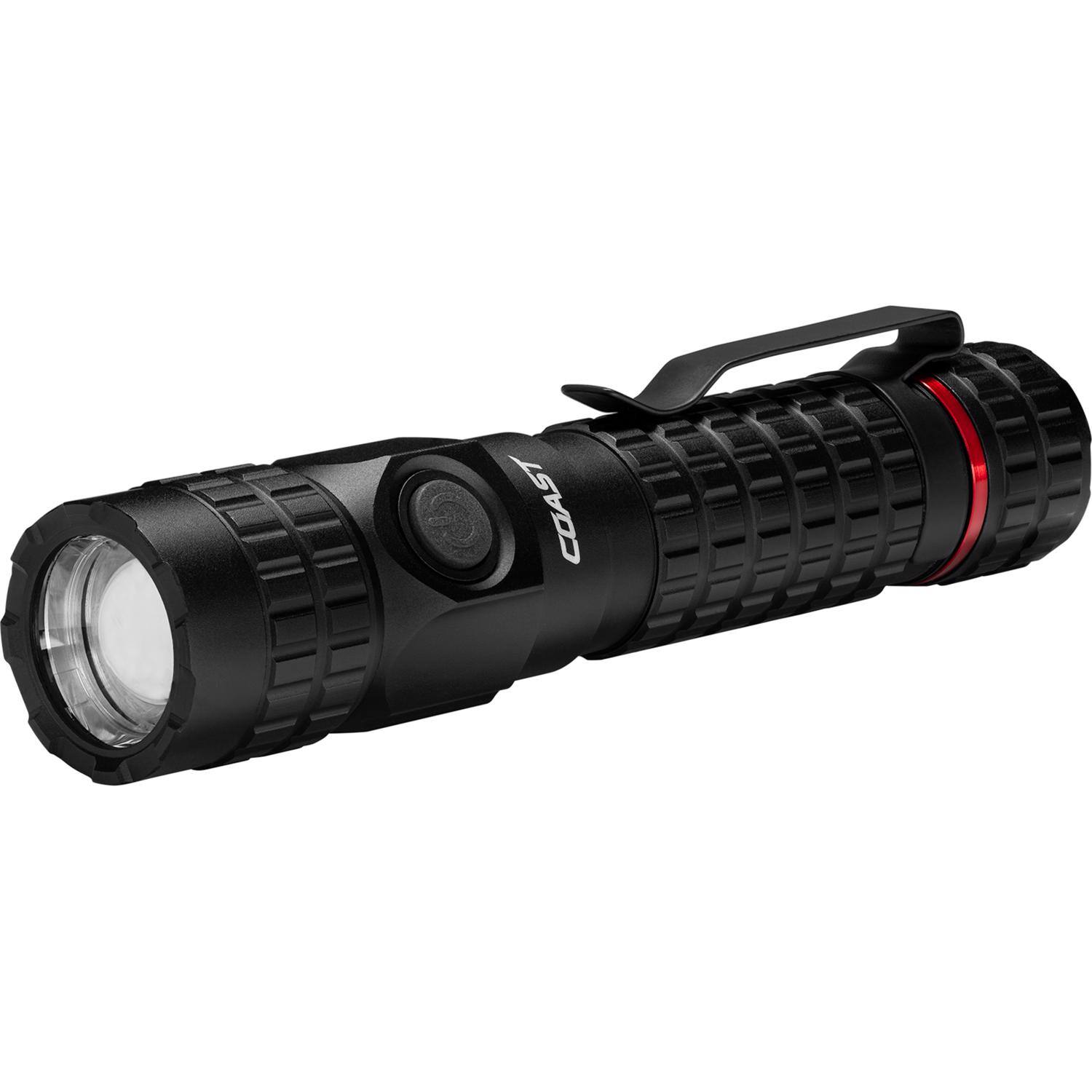 Front. Coast - Coast PX200R 2000 lm Black LED Rechargeable Flashlight.