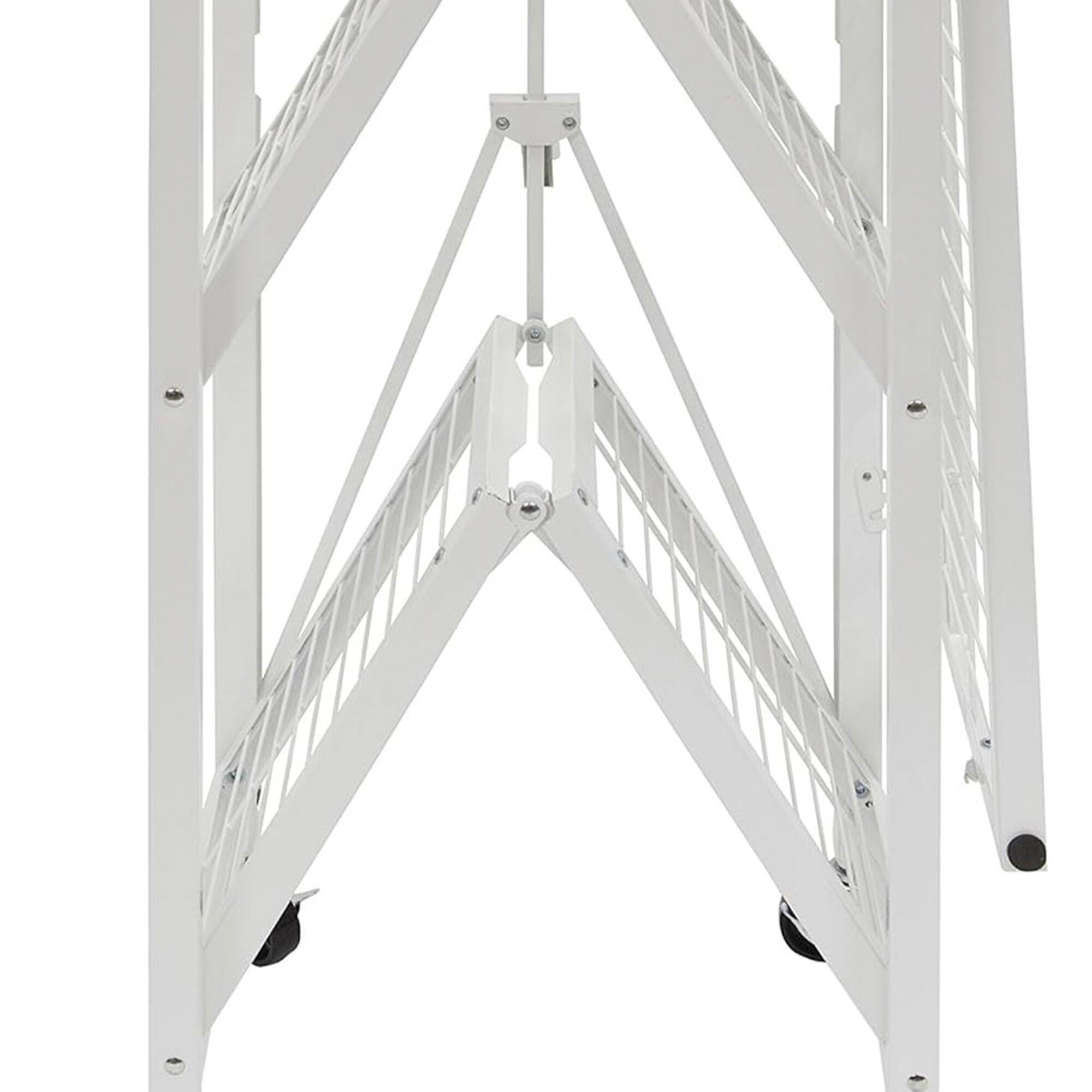 Alt View 8. Origami - Origami R3 3 Tier Heavy Duty Foldable Rolling Garage Shelving with Wheels, White - White.