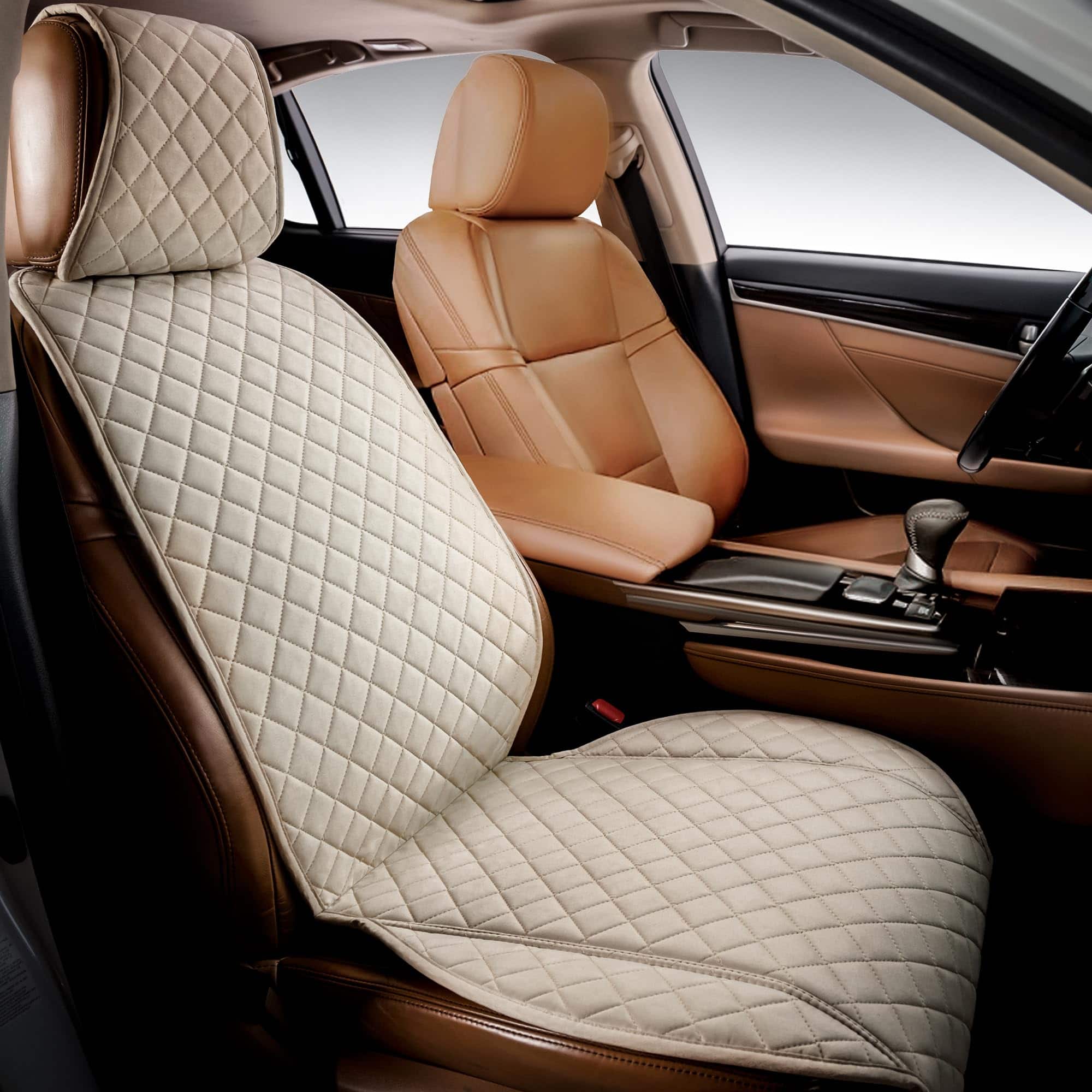 COTTAGE - Faux Suede Car Seat Cover For Cars Soft Non slip Front Protector Covers Automotive Suvs - GREY Truck